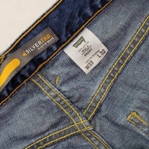 Vtg Y2K Levi's SilverTab Jeans Blue Baggy Loose Denim Pants Men’s 33x32 (34x31) - Picture 9 of 12